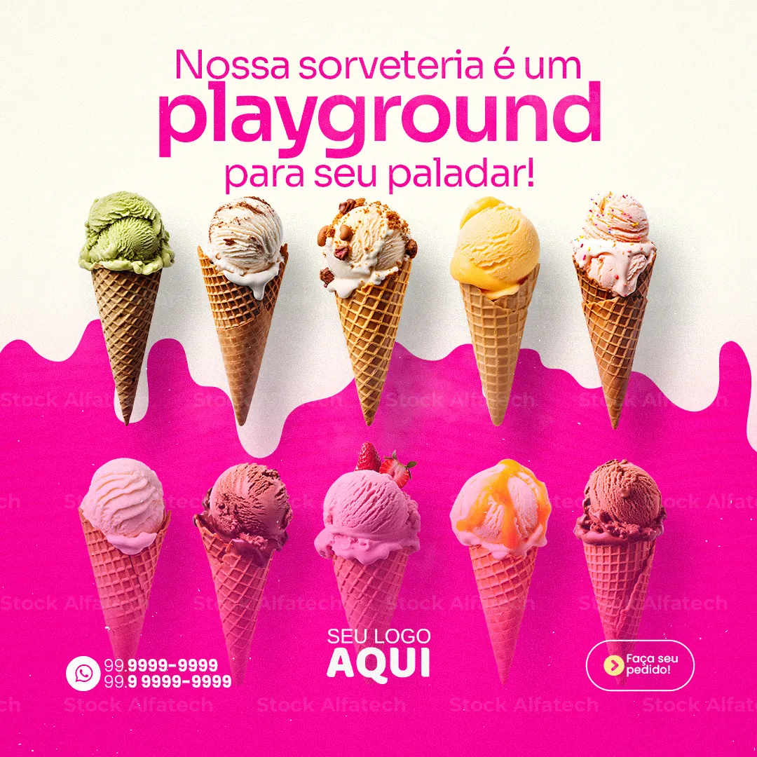 O melhor sorvete da cidade — Psd flyer 100% editável