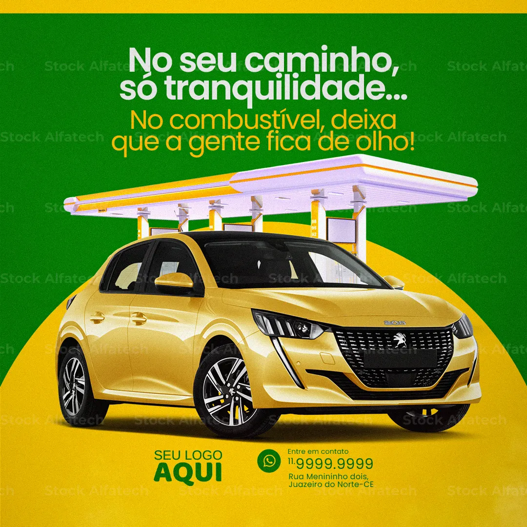 Psd flyer 100% editável para campanha de abastecimento completo