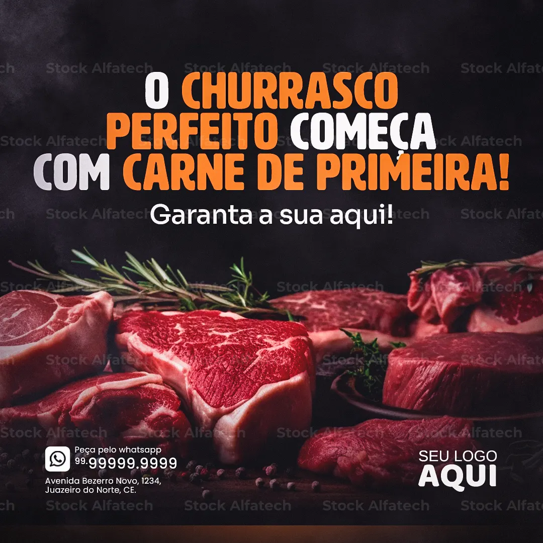 Carnes especiais para churrasco — Psd flyer 100% editável