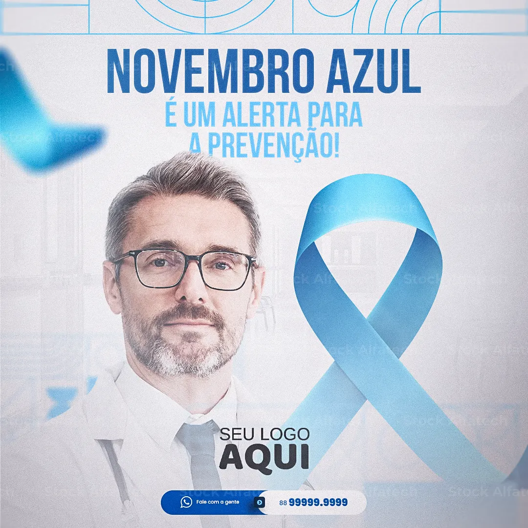 Novembro Azul com foco no diagnóstico precoce — Psd flyer 100% editável