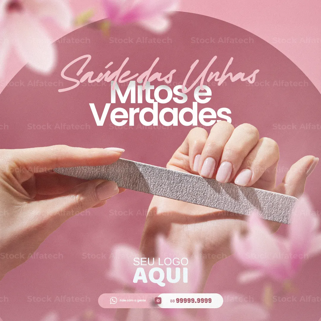 Unhas em fibra com beleza e resistência em Psd flyer 100% editável