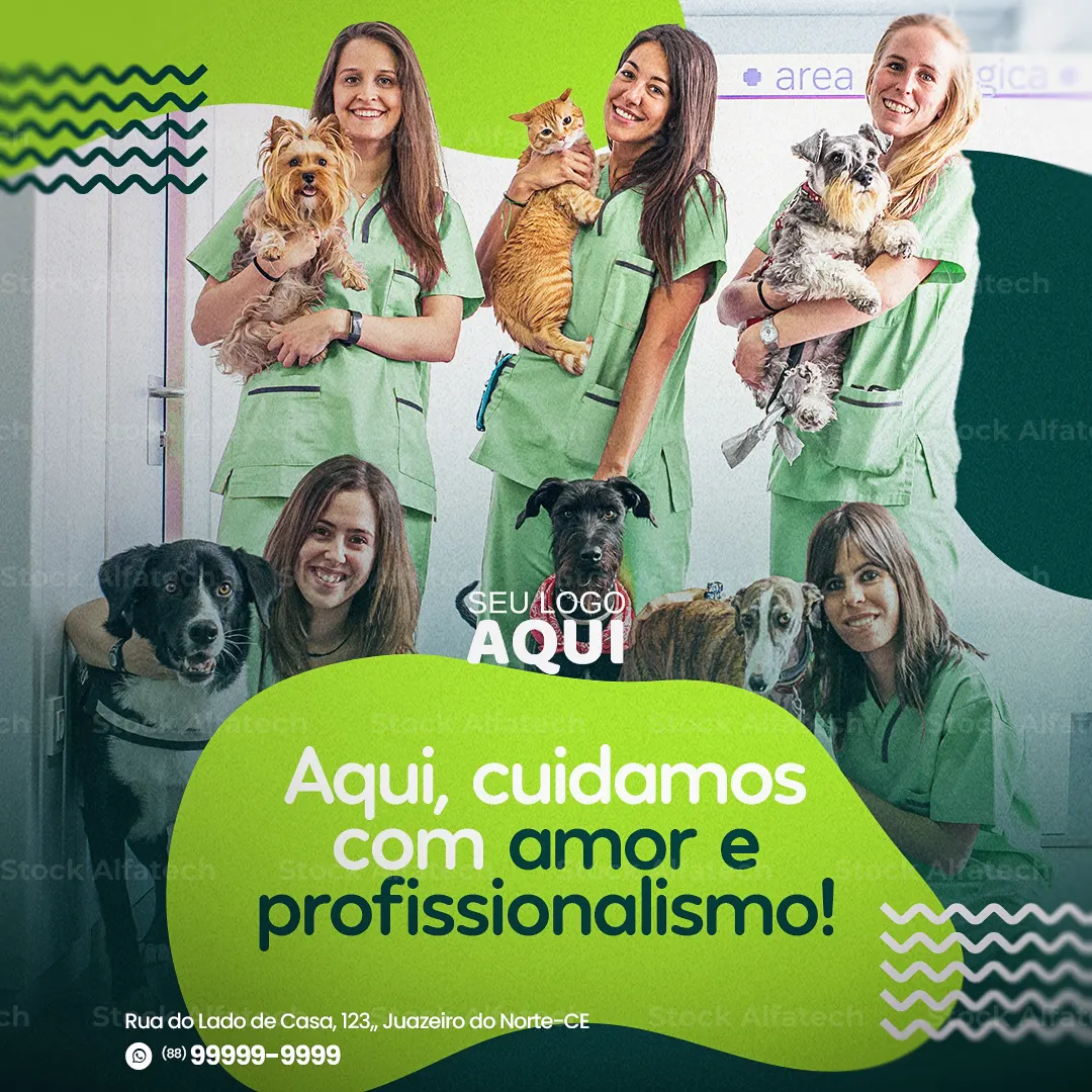Psd flyer 100% editável para clínica veterinária moderna