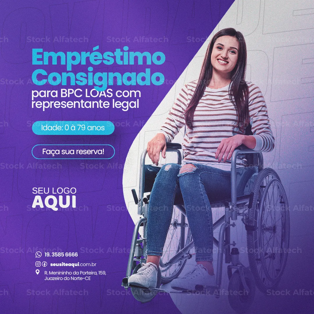 Psd flyer 100% editável de crédito consignado para Auxílio Brasil