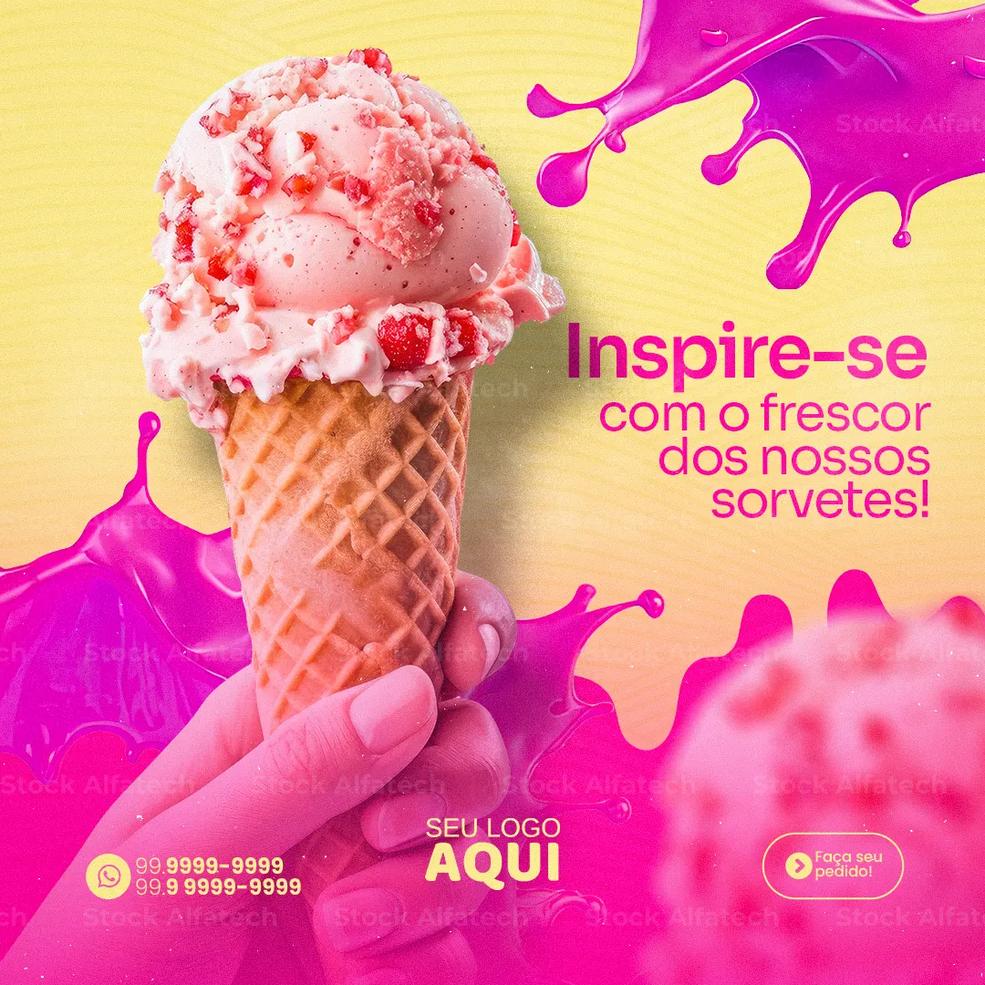 Sorveteria para refrescar sua tarde — Psd flyer 100% editável