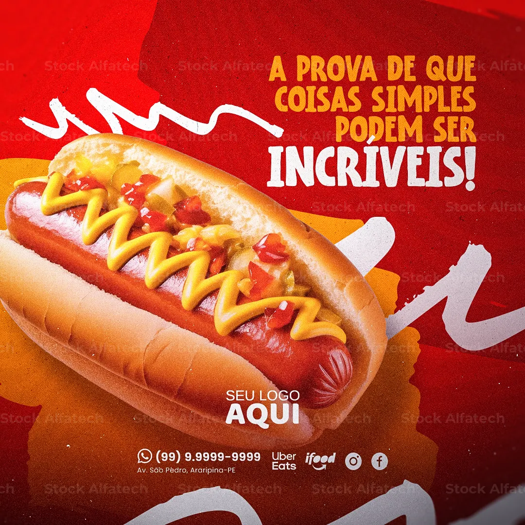 Psd flyer 100% editável para cachorro quente com molho caseiro