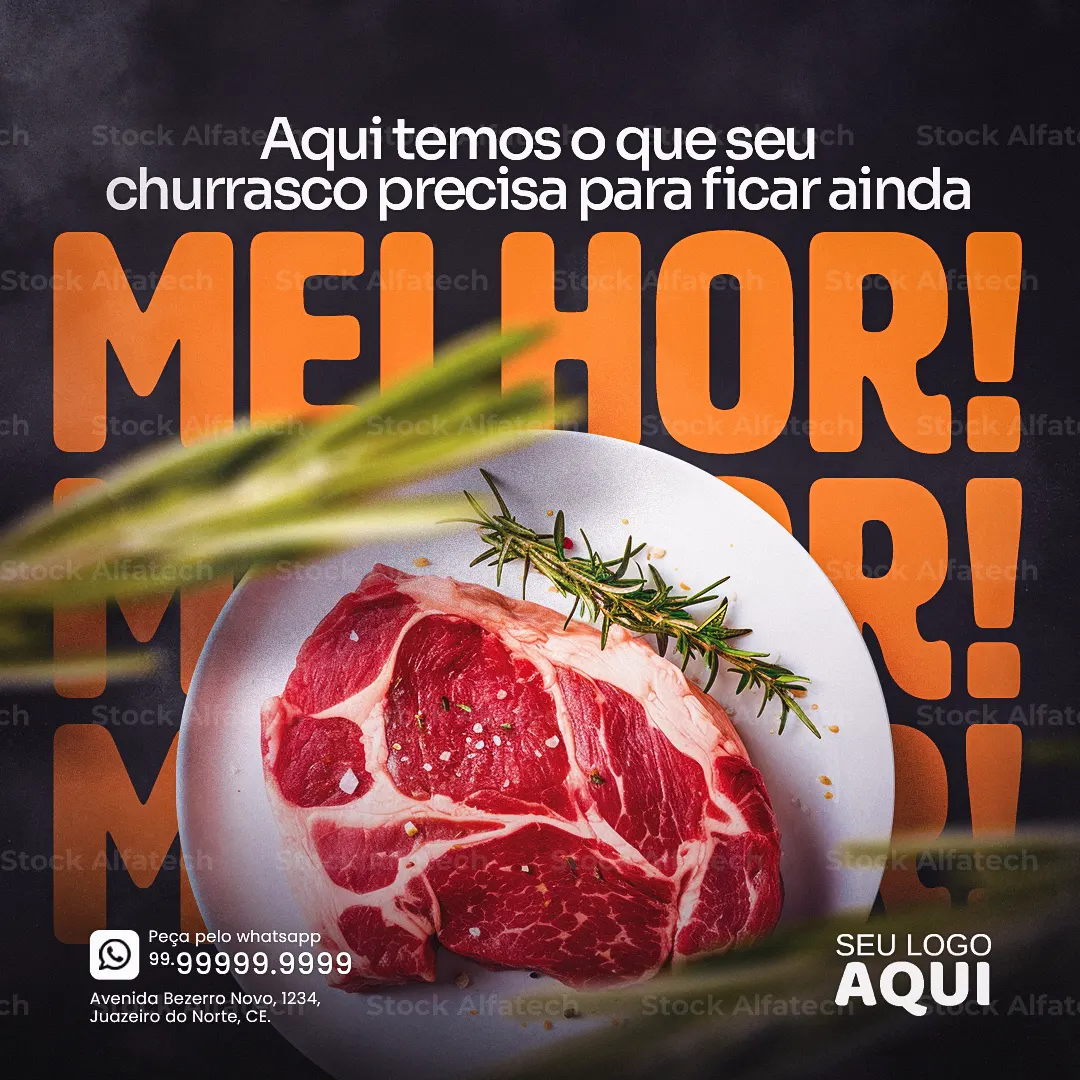 Açougue com variedade e preço justo em Psd flyer 100% editável