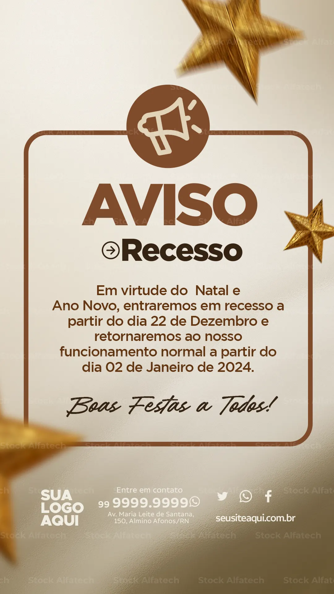Aviso de recesso e retorno das atividades — Psd flyer 100% editável