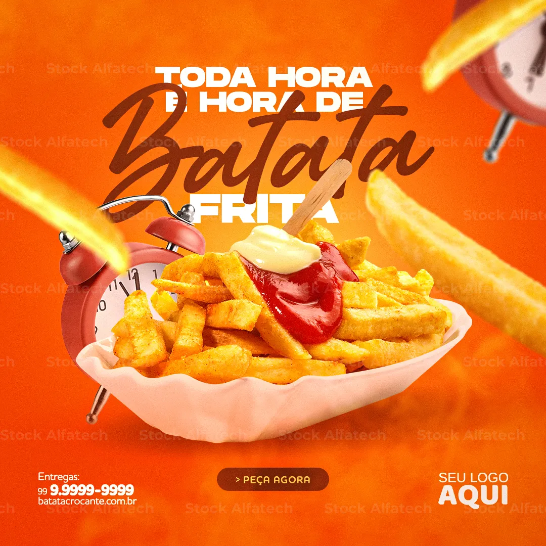 Psd flyer 100% editável para combo com batata frita e refrigerante