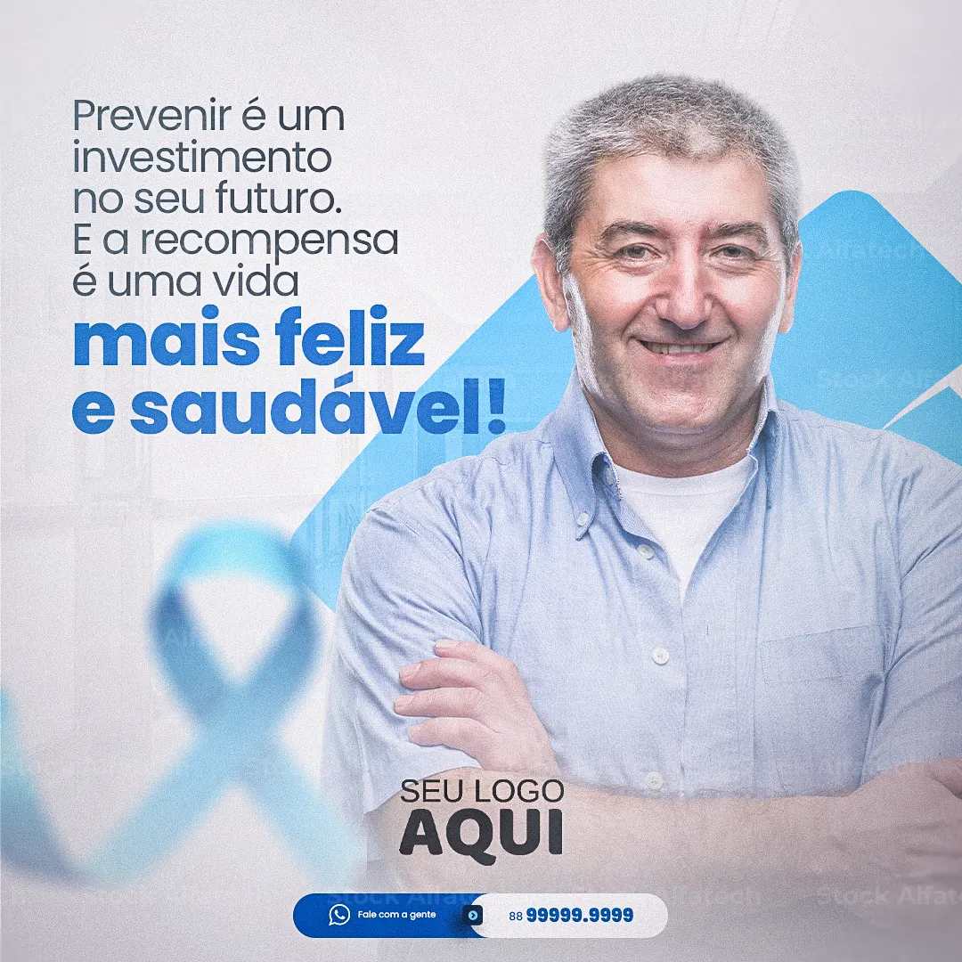 Novembro Azul com arte clean e profissional — Psd flyer 100% editável