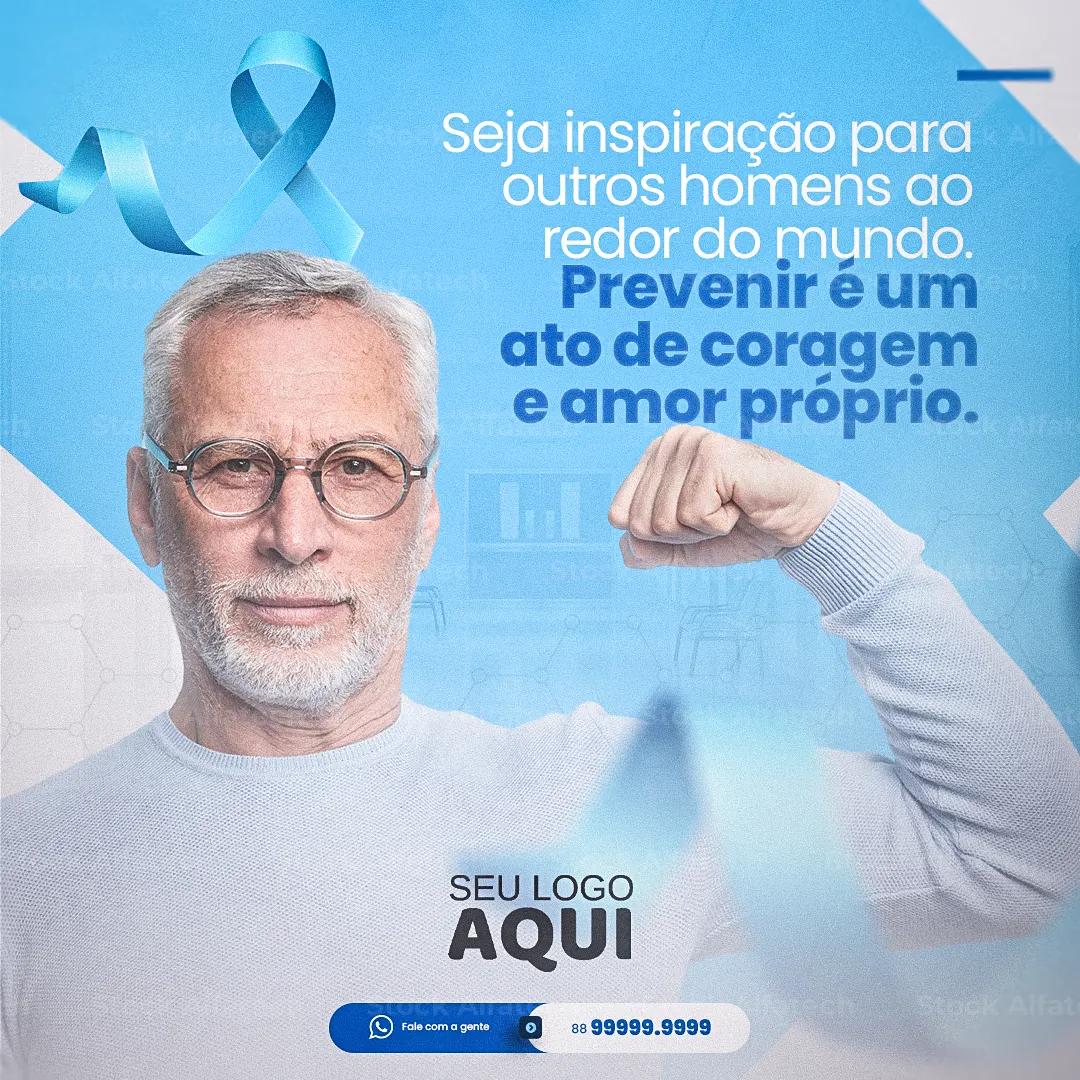 Novembro Azul, cuidado, prevenção e atitude em Psd flyer 100% editável