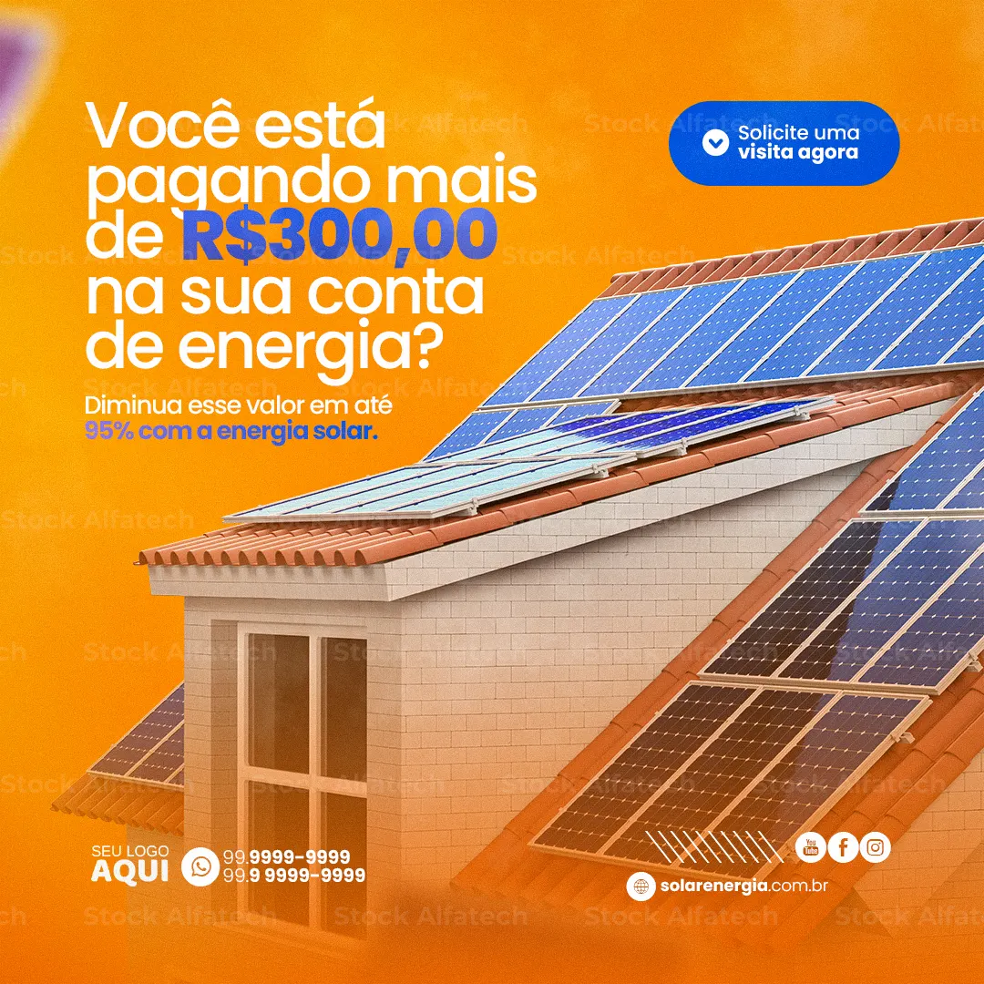 Energia solar para economizar todos os dias — Psd flyer 100% editável