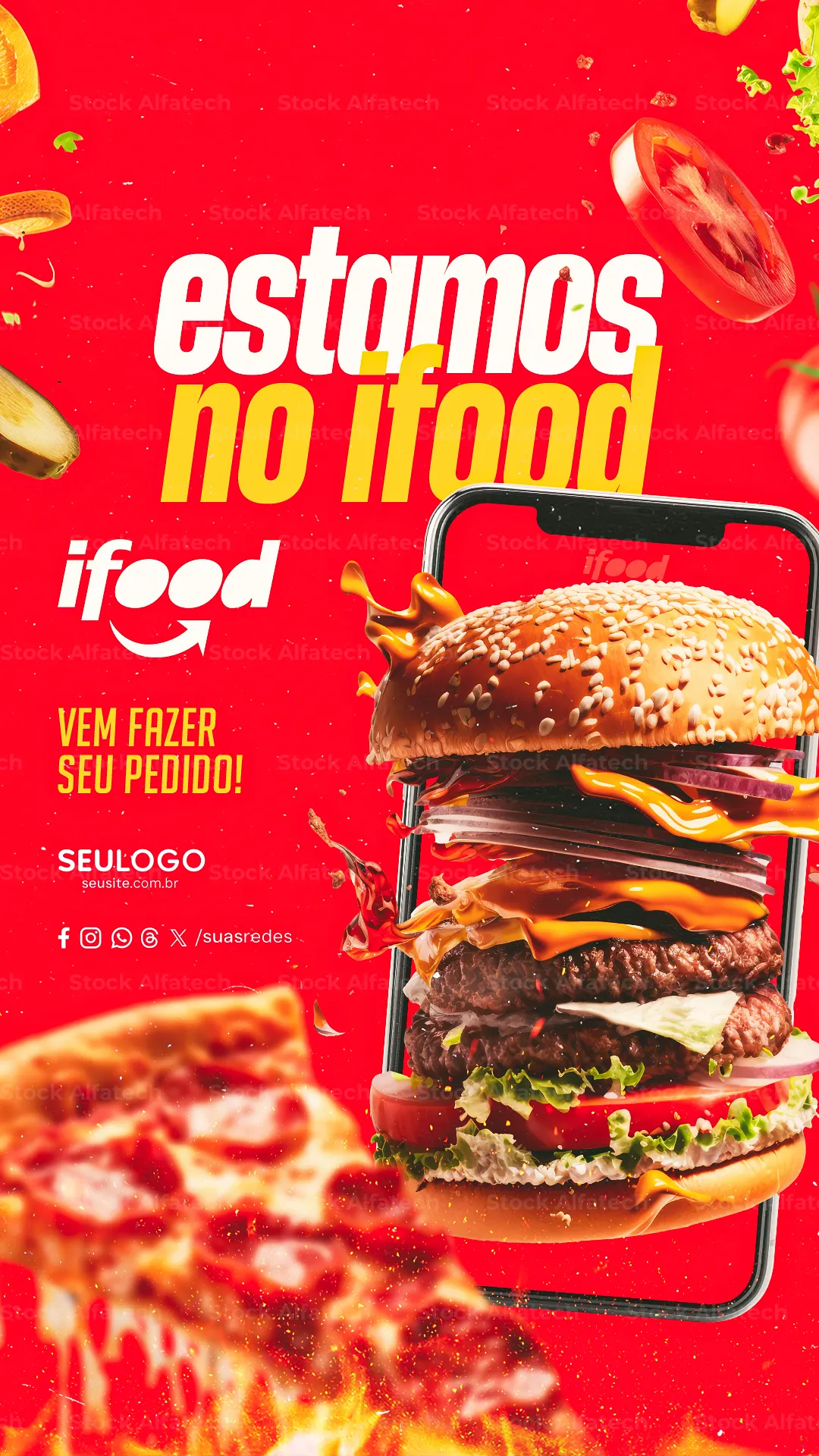 Delivery com chamada promocional em versão Stories