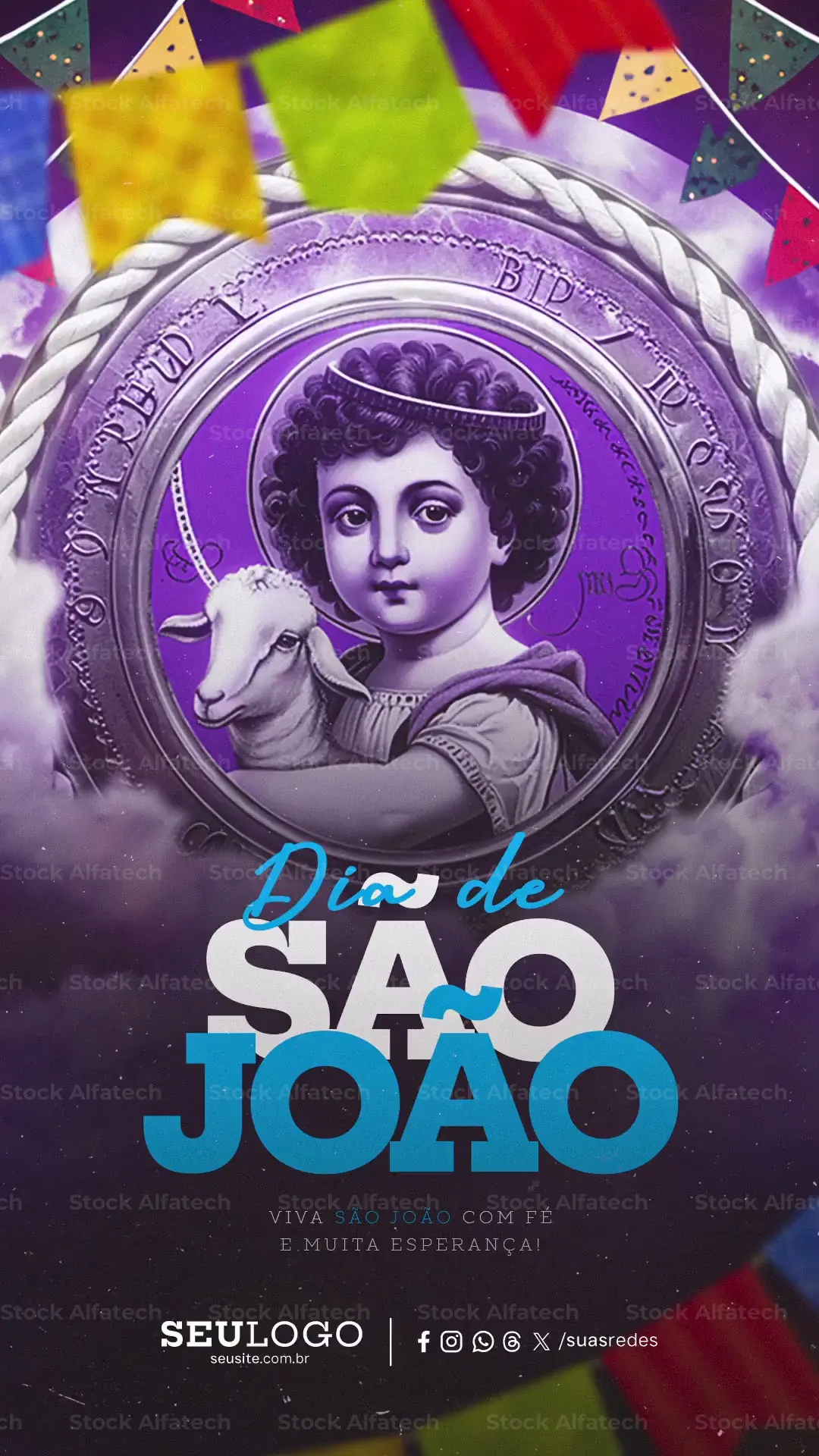 Reels Dia de São João Composição Religiosa Fé e Esperança After Effects Projeto Editável