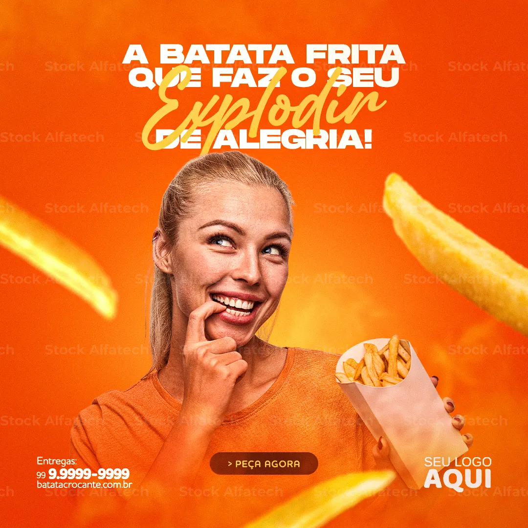 Batata frita com cheddar cremoso em Psd flyer 100% editável