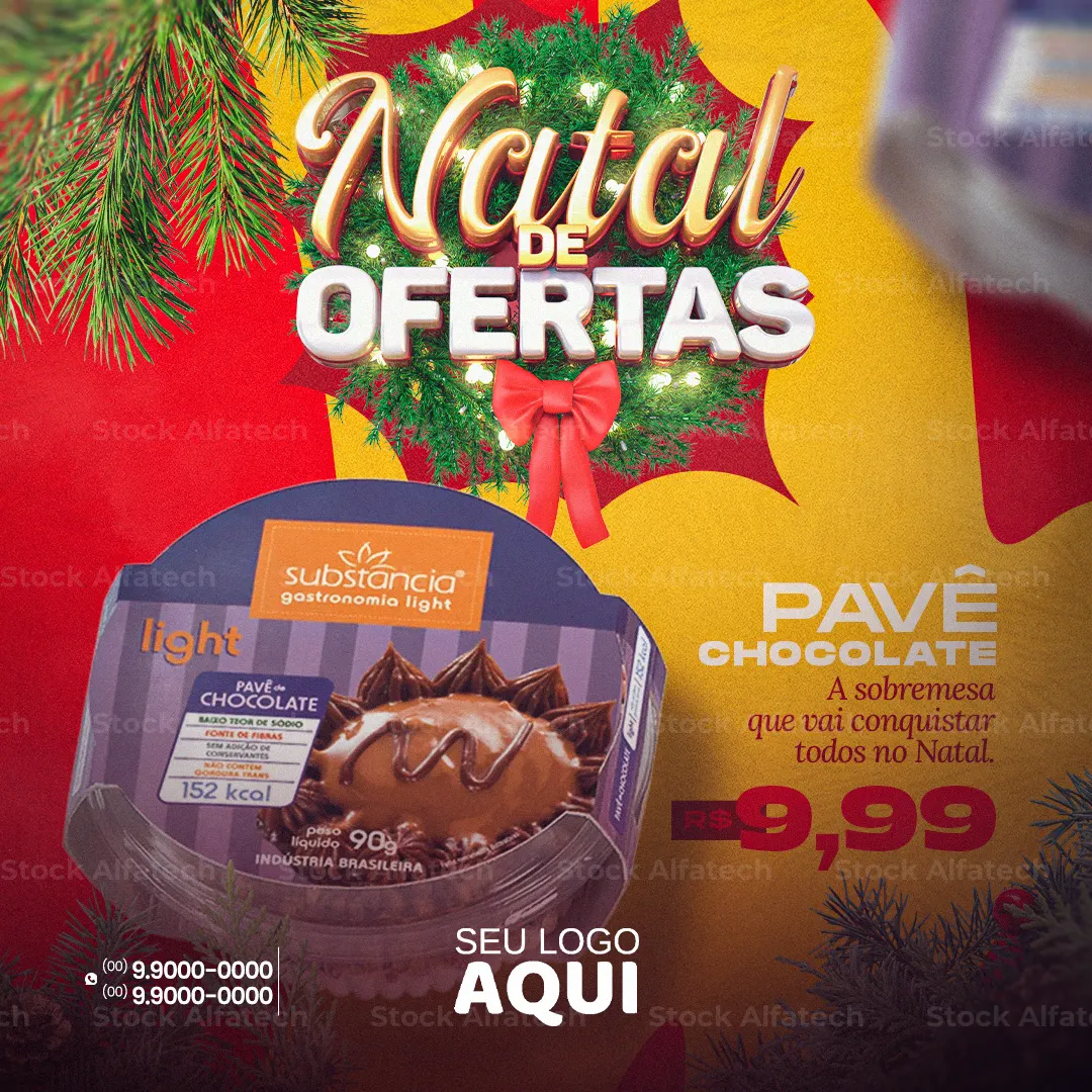 Psd flyer 100% editável para encarte de Natal no supermercado