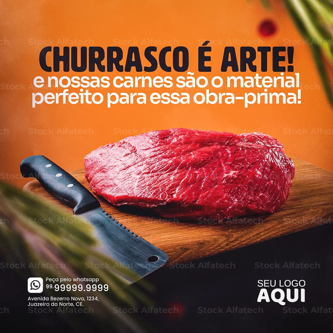 Psd flyer 100% editável para açougue com carnes do dia