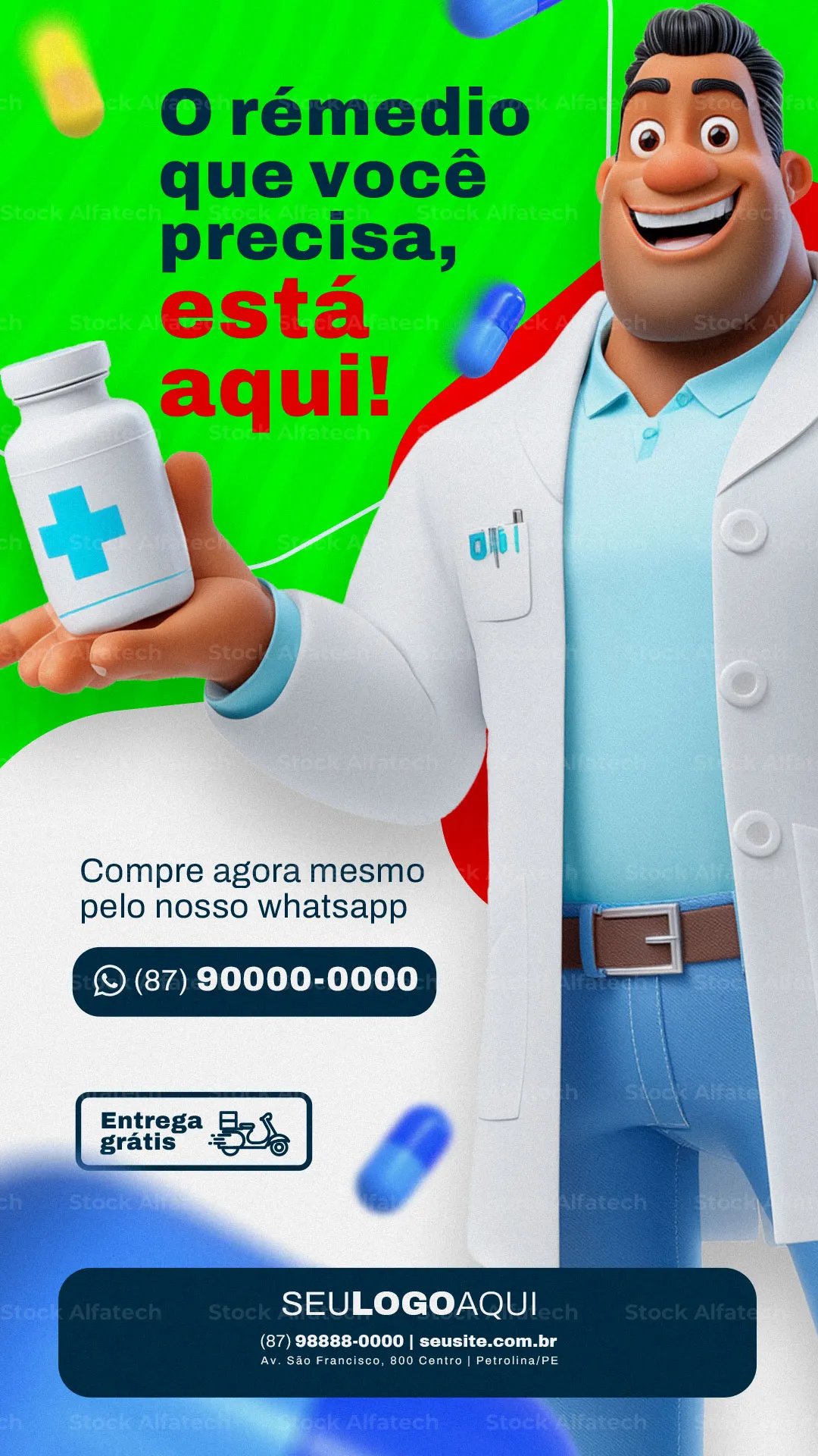 Psd flyer 100% editável para divulgação de farmácia