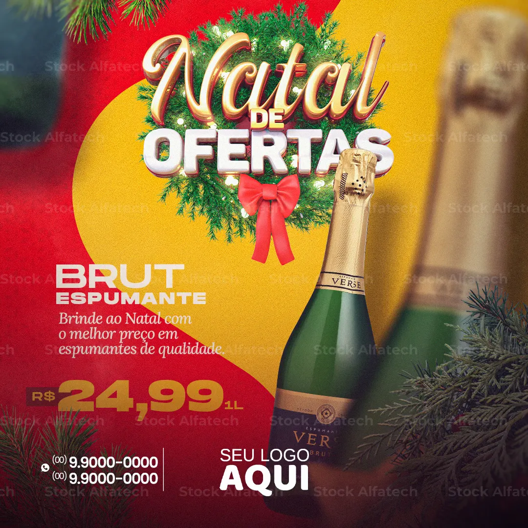 Psd flyer 100% editável com chamada para ceia de Natal no supermercado