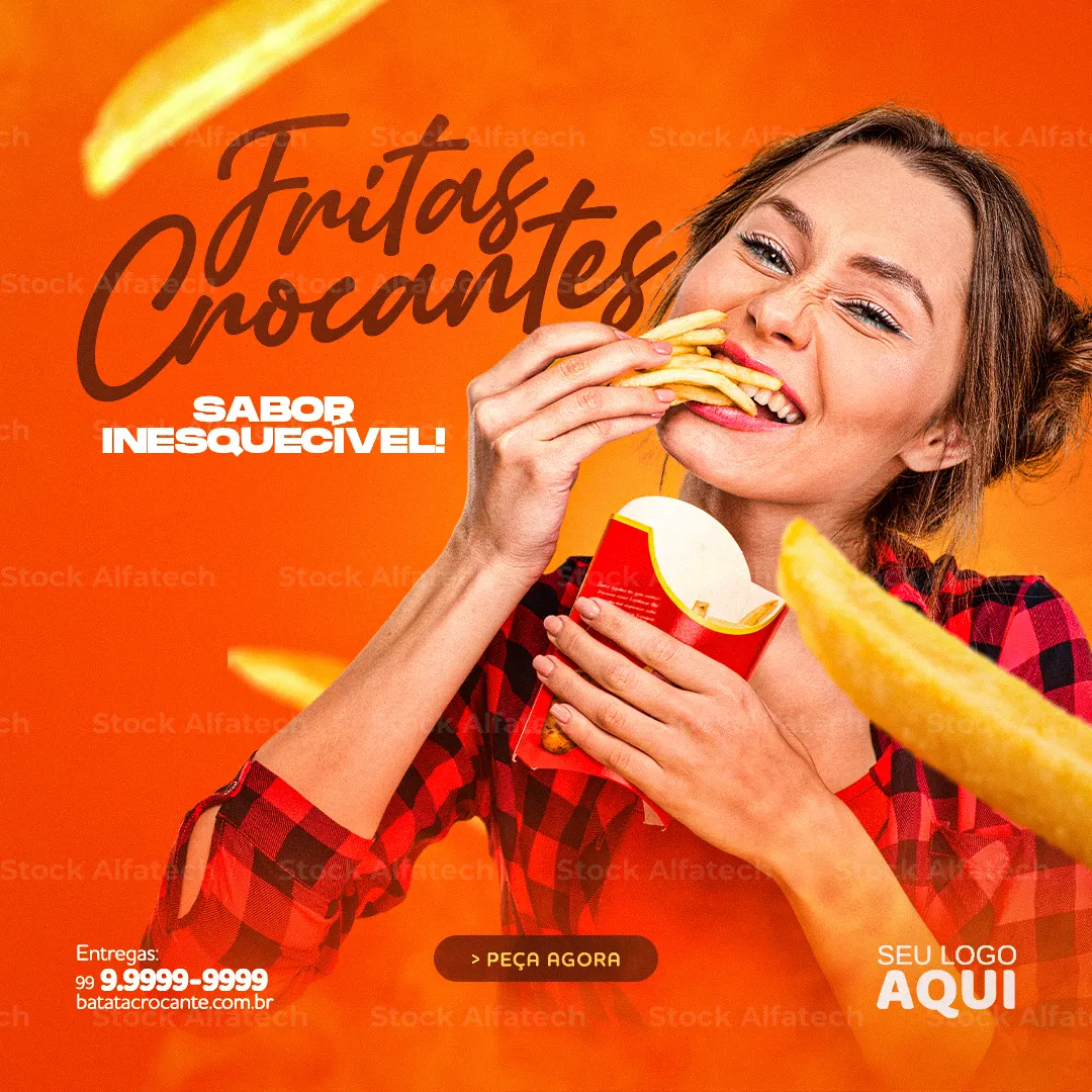 Batata frita com bacon em Psd flyer 100% editável para promoção