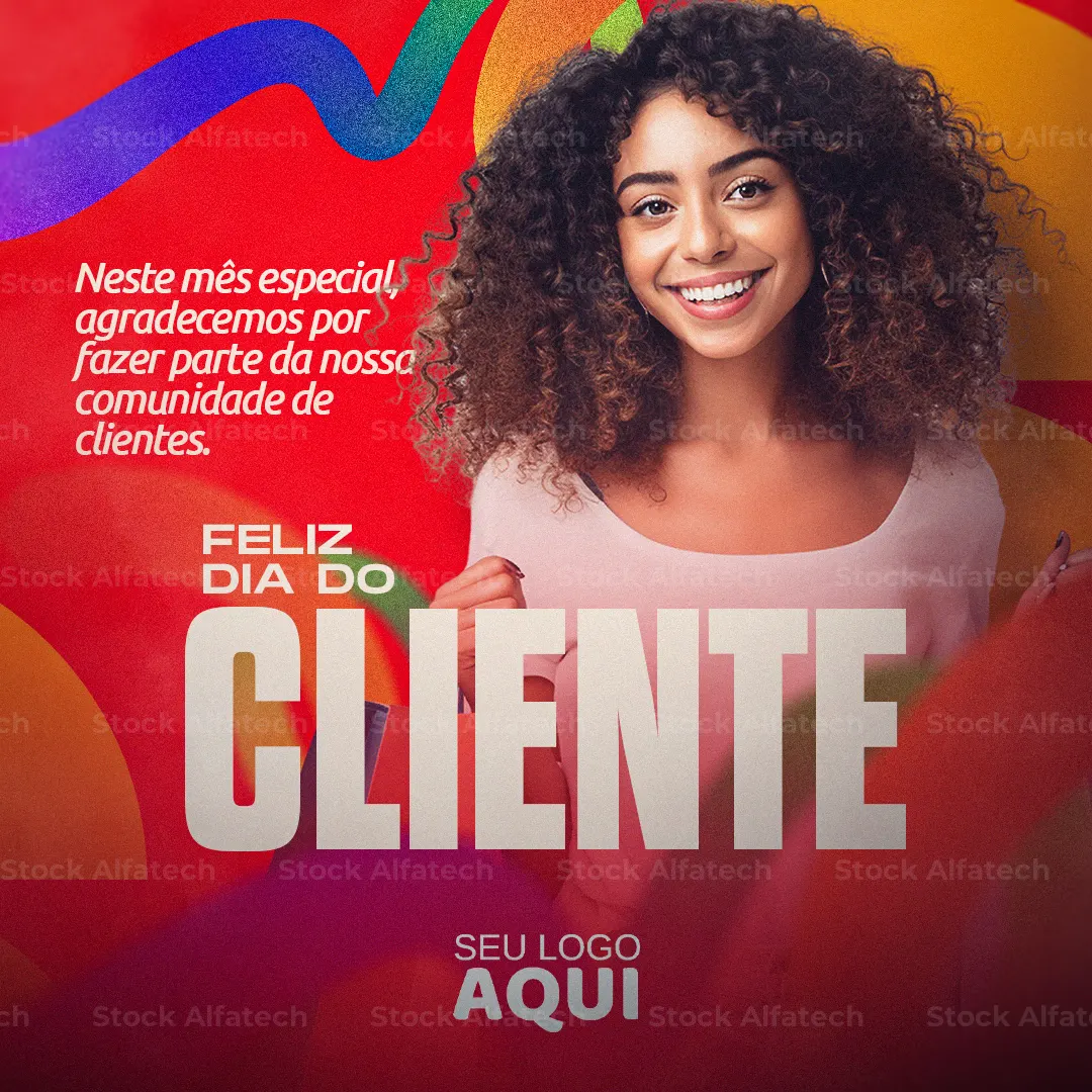 Psd flyer 100% editável para Dia do Cliente com mensagem de agradecimento