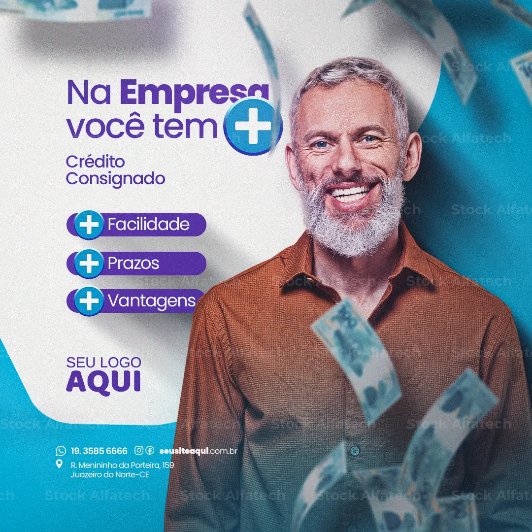 Atendimento financeiro para simulação em Psd flyer 100% editável