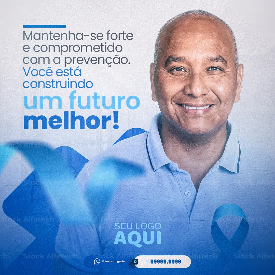 Psd flyer 100% editável para Novembro Azul com mensagem institucional