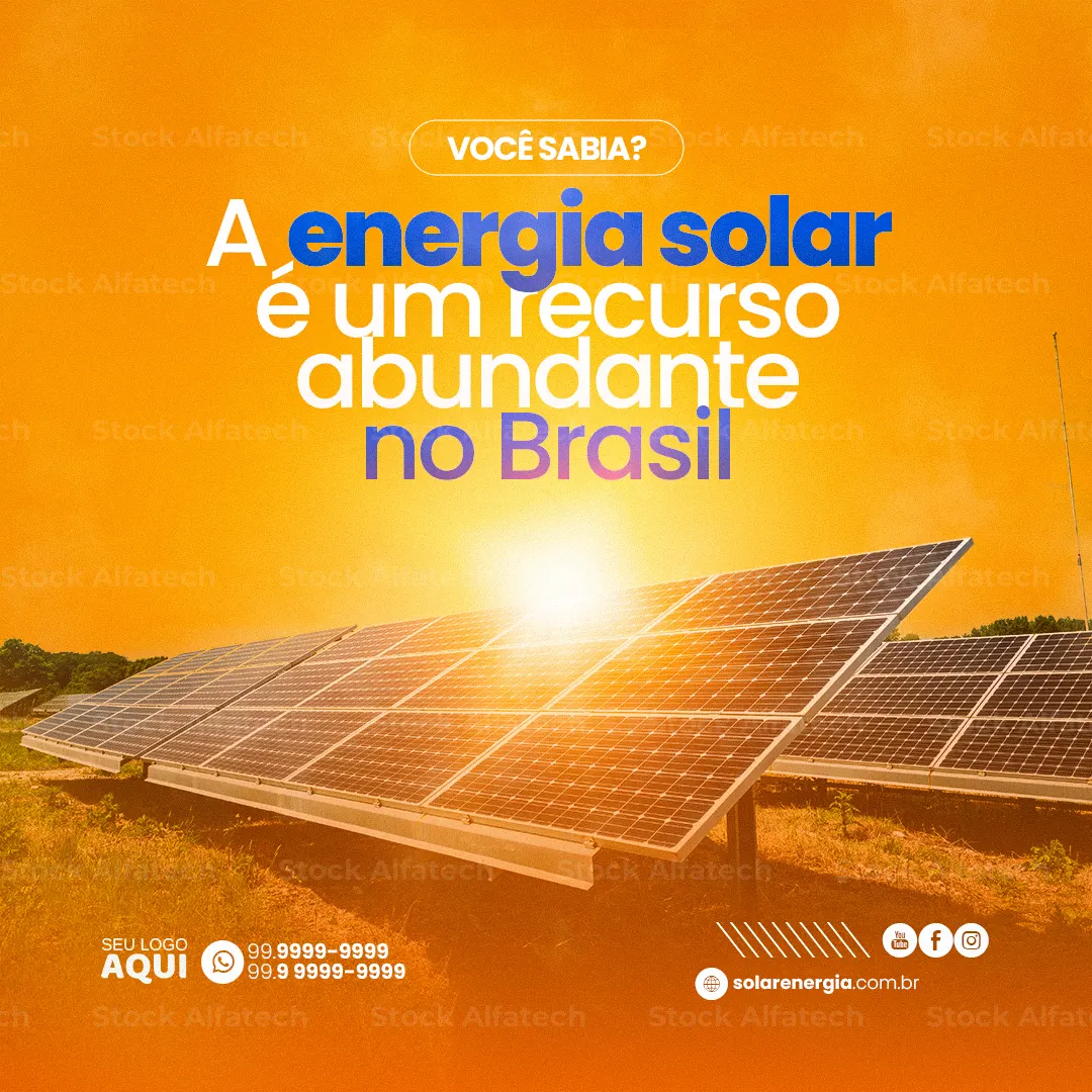 Psd flyer 100% editável para instalação de placas solares