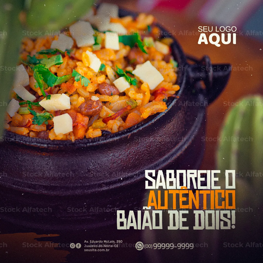 Comida nordestina para restaurante — Psd flyer 100% editável