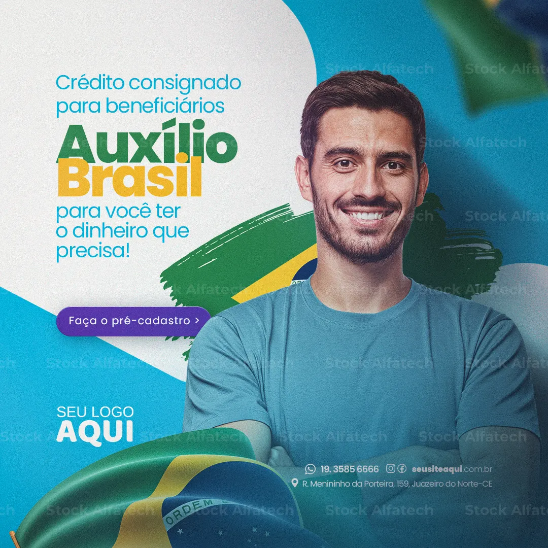Empréstimo consignado para BPC LOAS com representante legal em Psd flyer 100% editável