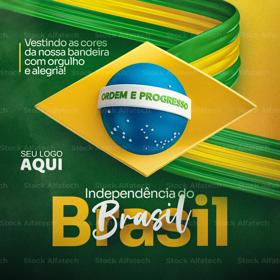 Psd flyer 100% editável com arte patriótica para o Brasil