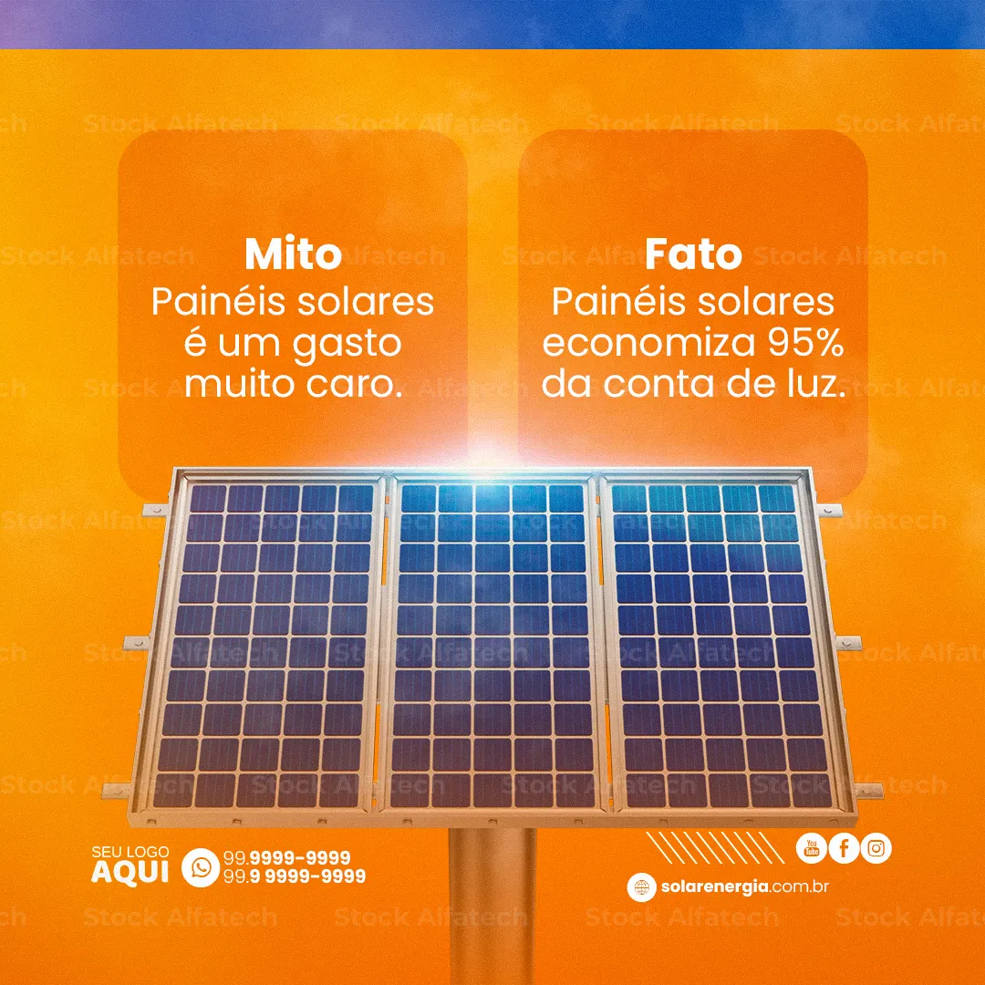 Energia solar é economia inteligente — Psd flyer 100% editável