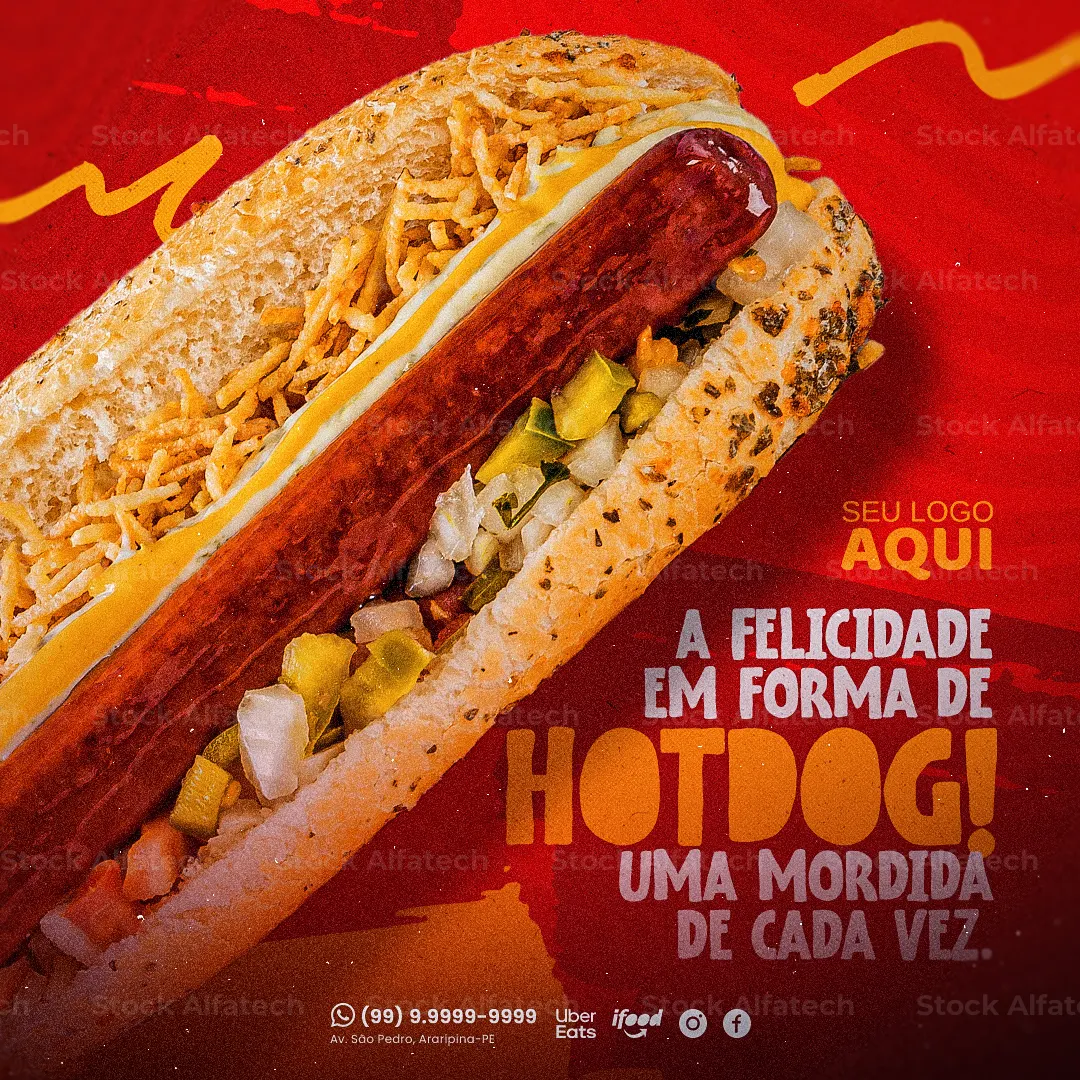 Promoção de cachorro quente em Psd flyer 100% editável