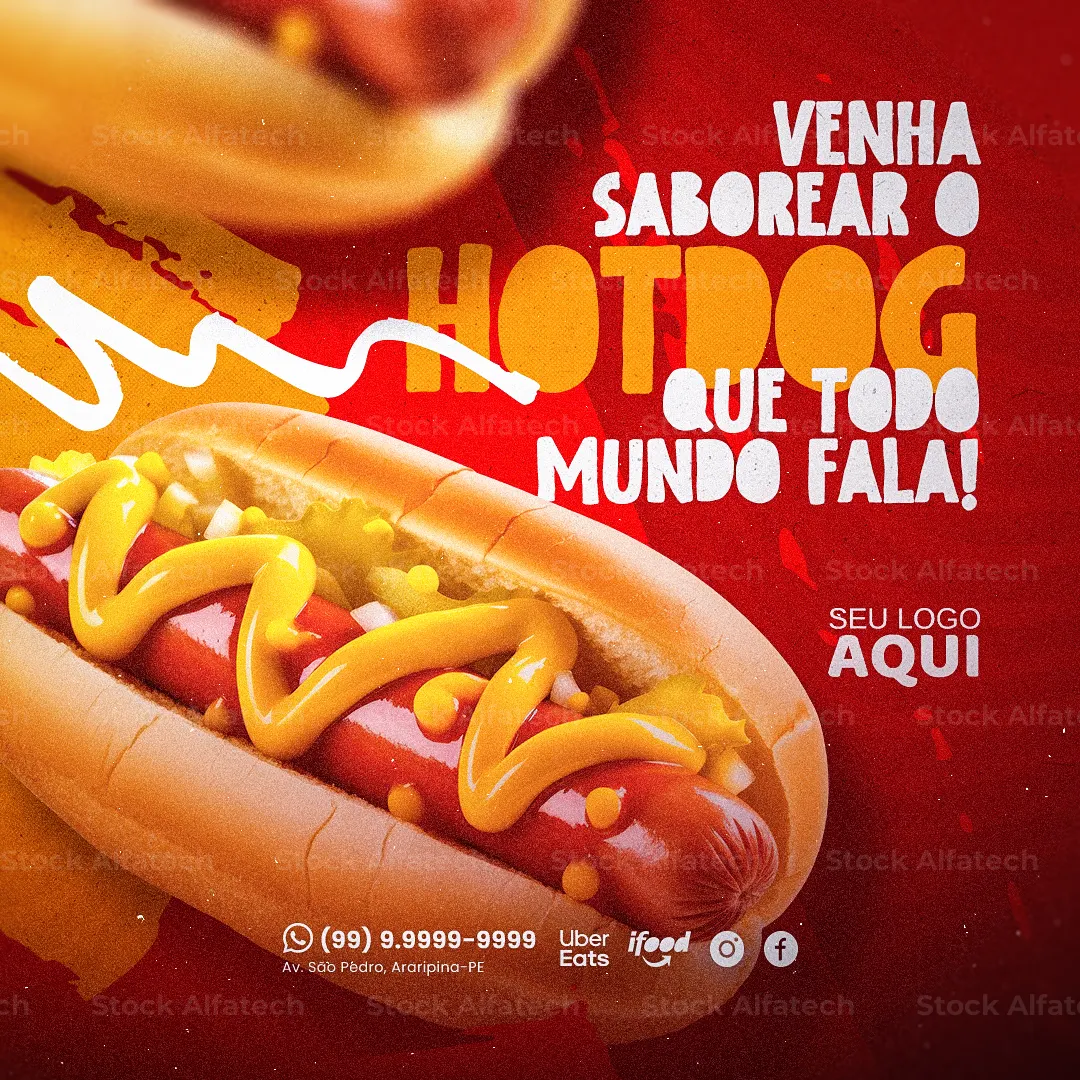 Psd flyer 100% editável para cachorro quente saboroso e completo