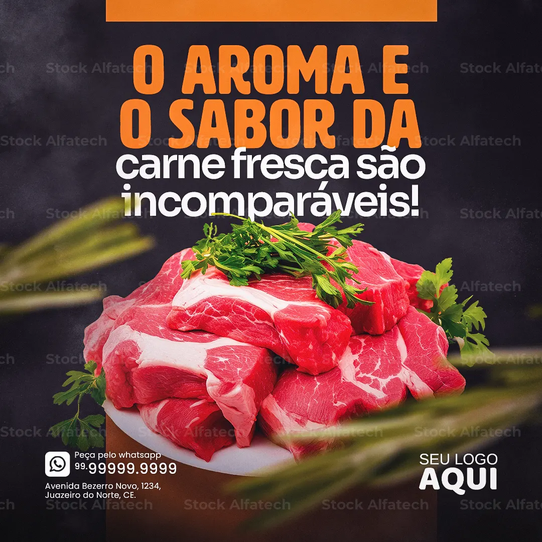 Psd flyer 100% editável para açougue com ofertas imperdíveis