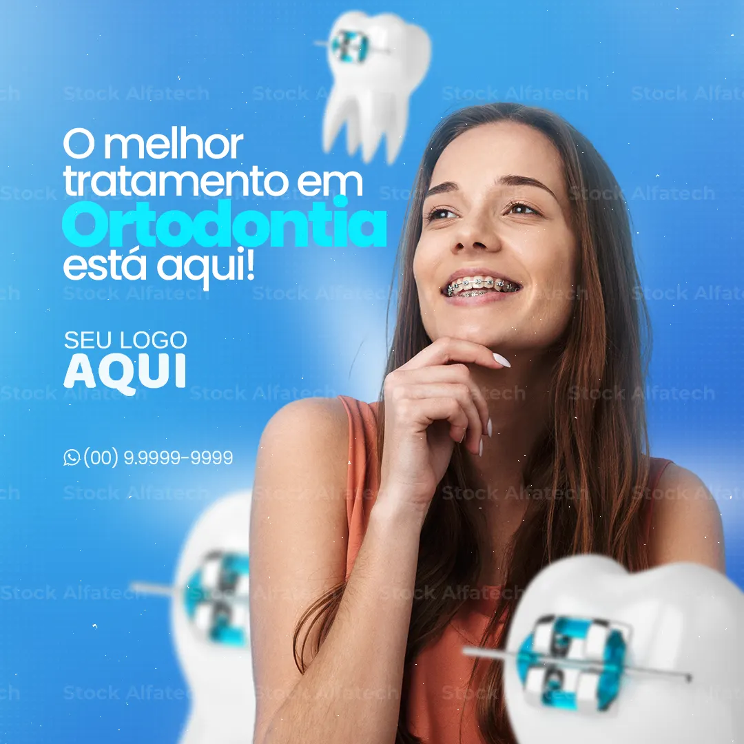 Psd flyer 100% editável com chamada para aparelho ortodôntico