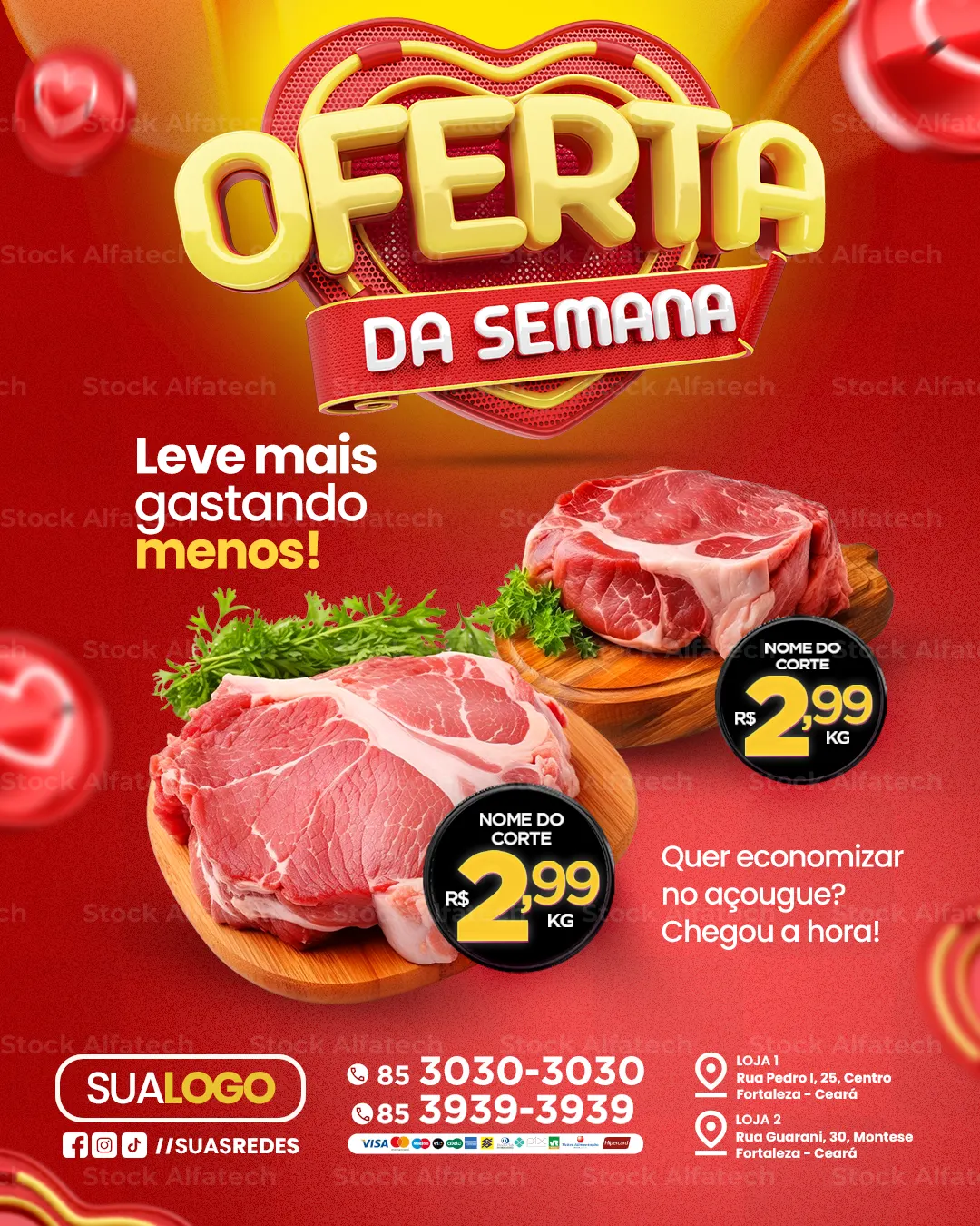 Supermercado com oferta escondida para despertar curiosidade no Feed — Psd feed 100% editável