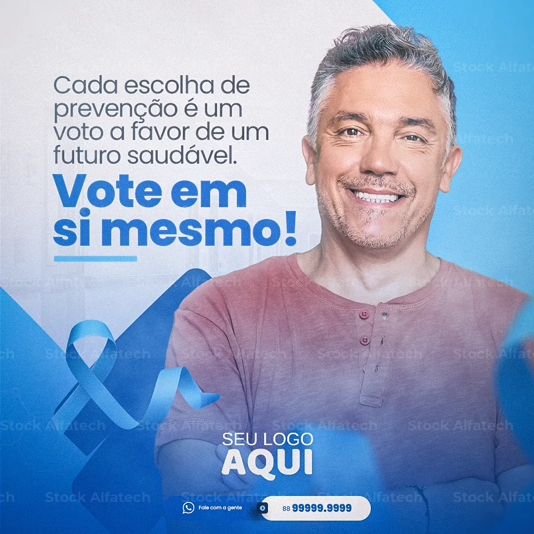 Novembro Azul para clínicas, empresas e campanhas em Psd flyer 100% editável