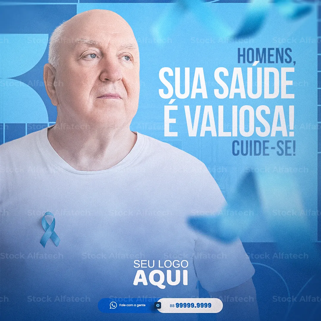 Psd flyer 100% editável para divulgação do Novembro Azul nas redes sociais