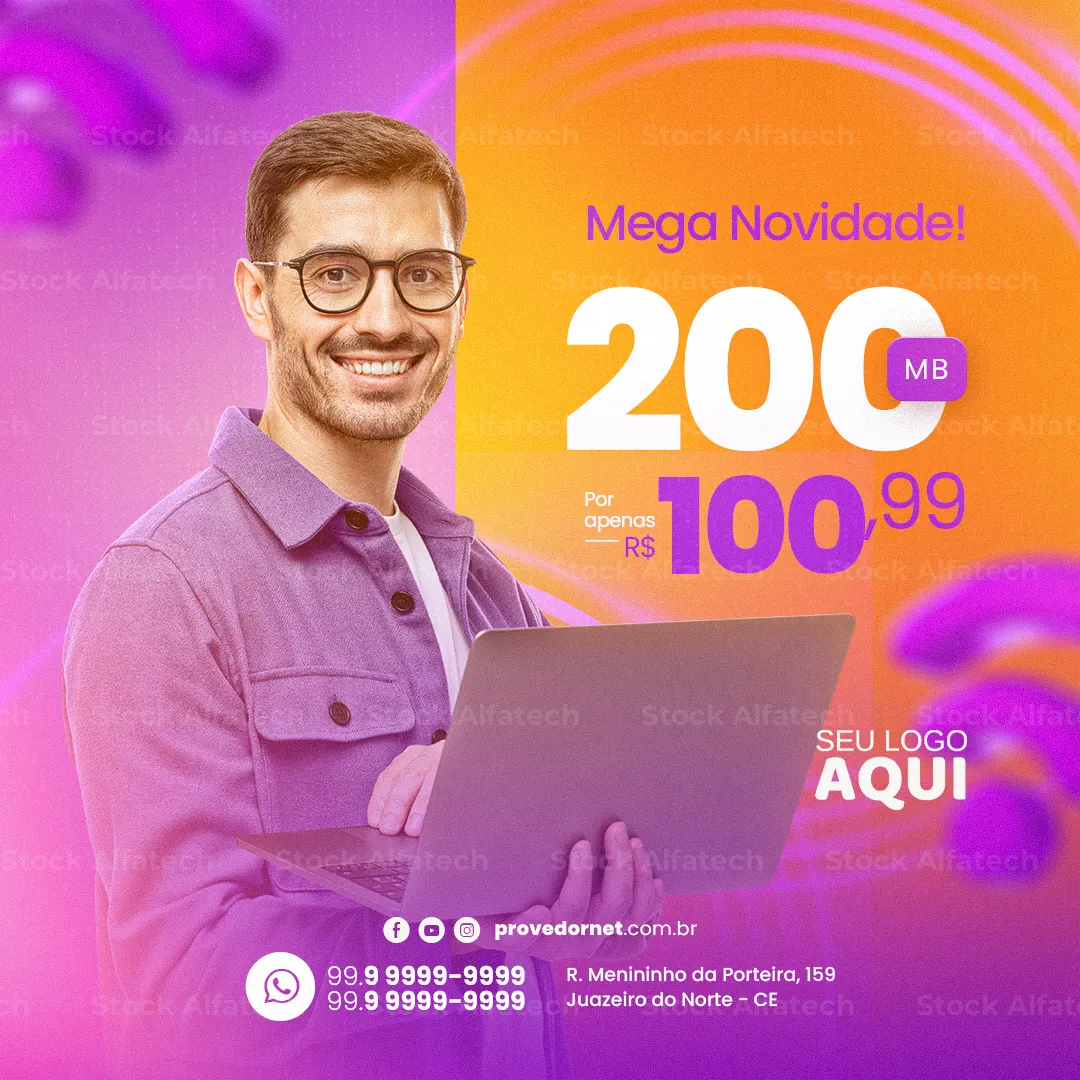 Psd flyer 100% editável para campanha de provedor de internet