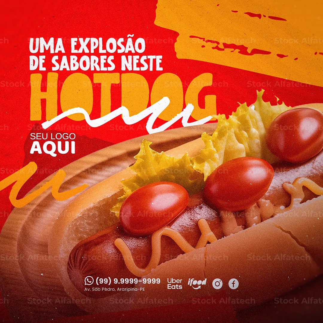 Cachorro quente no capricho para sua lanchonete — Psd flyer 100% editável