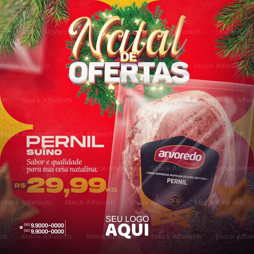 Produtos selecionados para o Natal em Psd flyer 100% editável