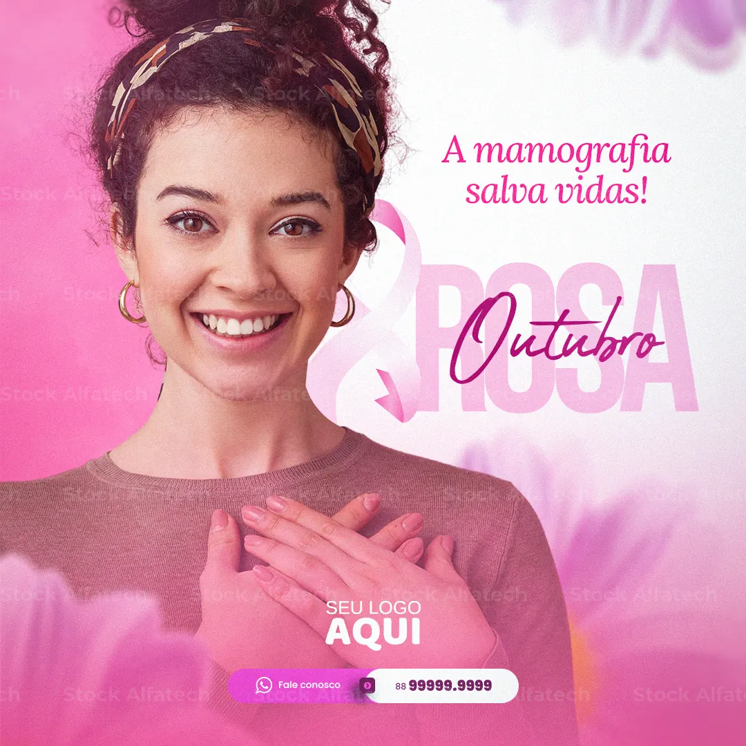 Campanha Outubro Rosa para redes sociais — Psd flyer 100% editável