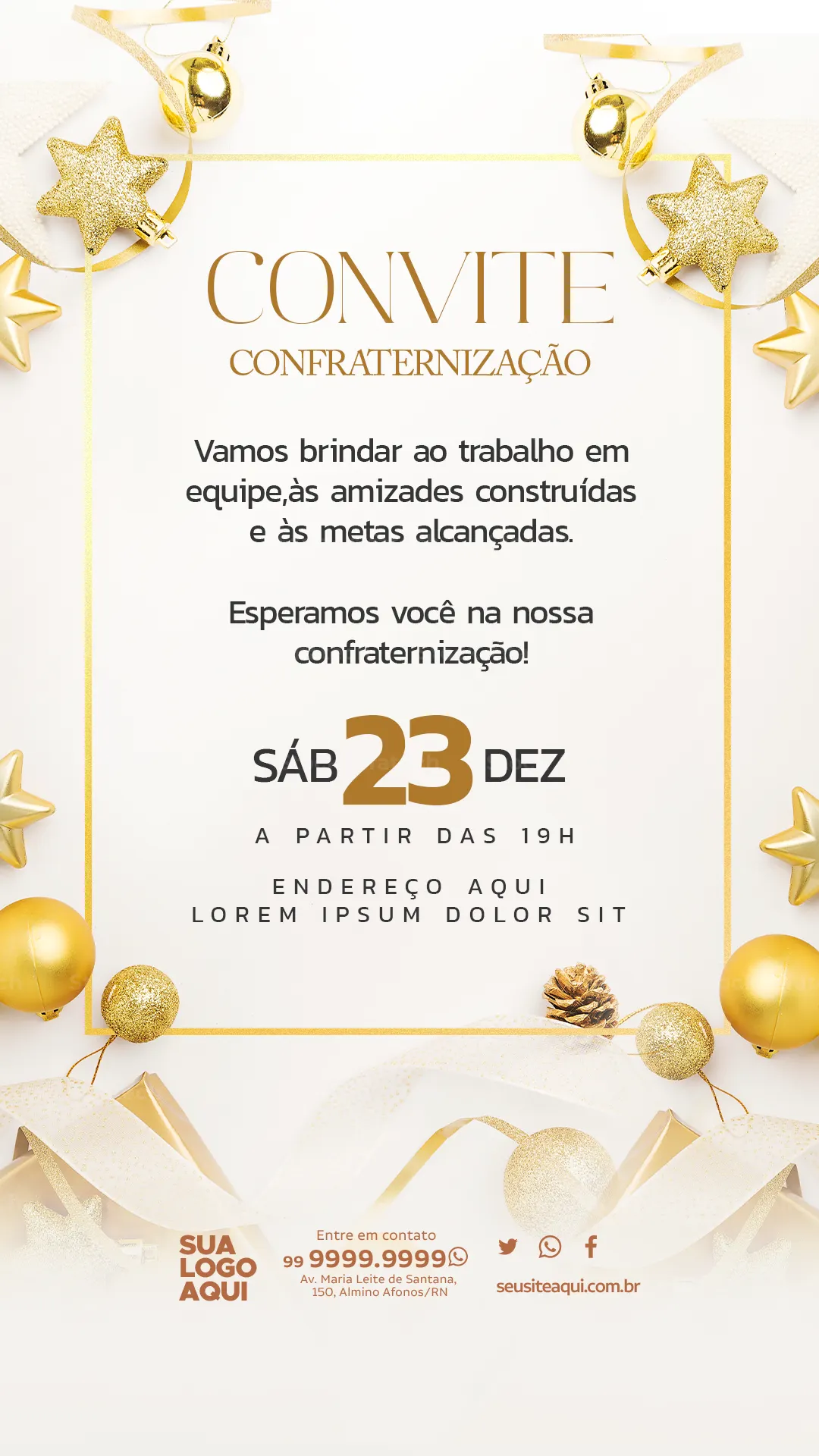 Convite elegante para confraternização de fim de ano — Psd flyer 100% editável