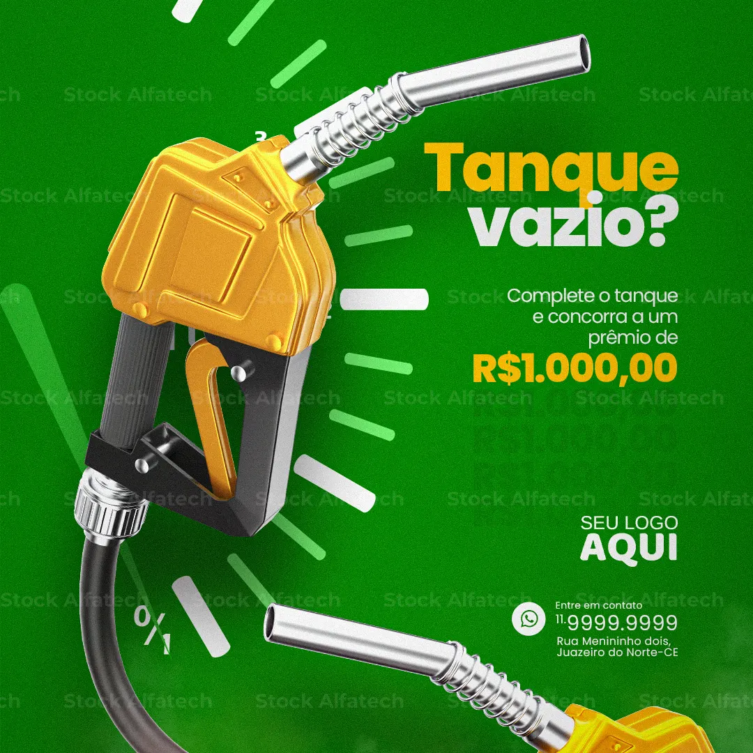 Psd flyer 100% editável para promoção de combustível no posto