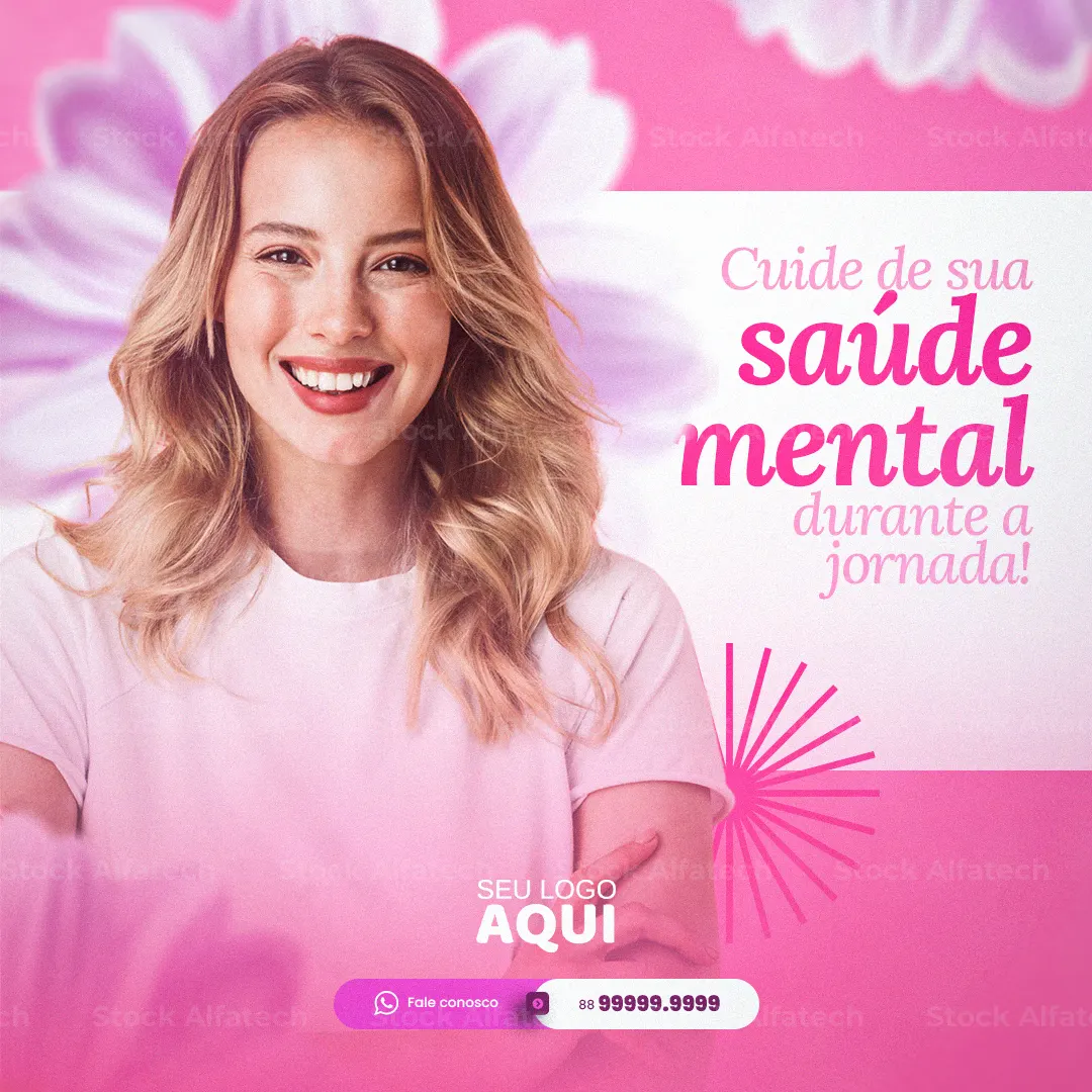 Psd flyer 100% editável com tema rosa para conscientização
