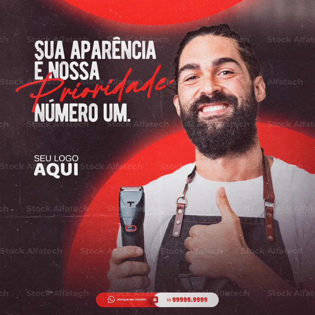 Barbearia moderna com atendimento de qualidade em Psd flyer 100% editável