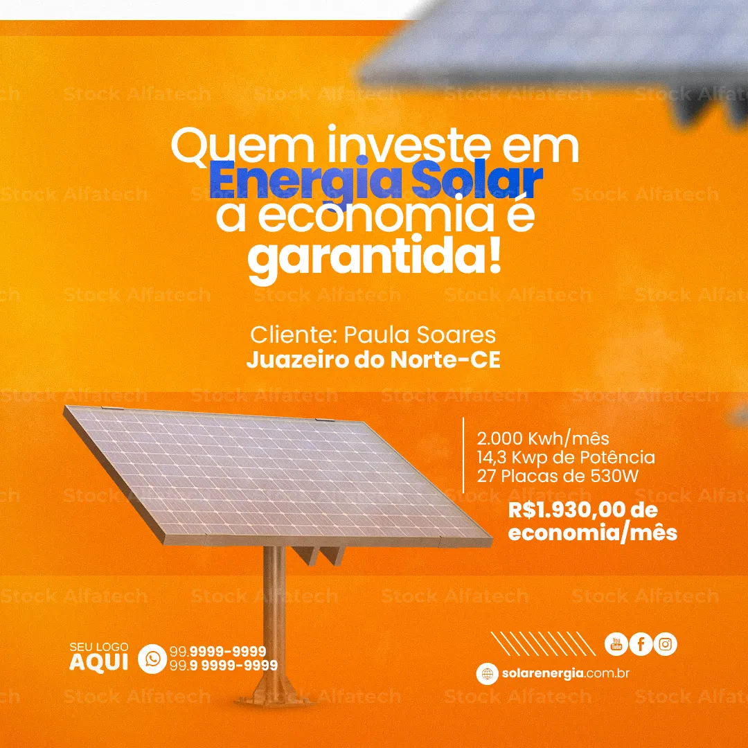 Painéis solares para sua casa — Psd flyer 100% editável