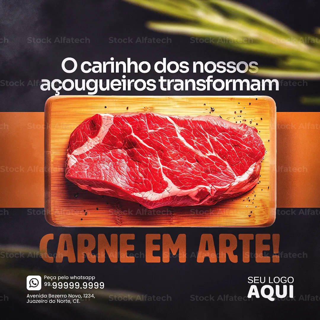 Carne de qualidade para o seu churrasco — Psd flyer 100% editável