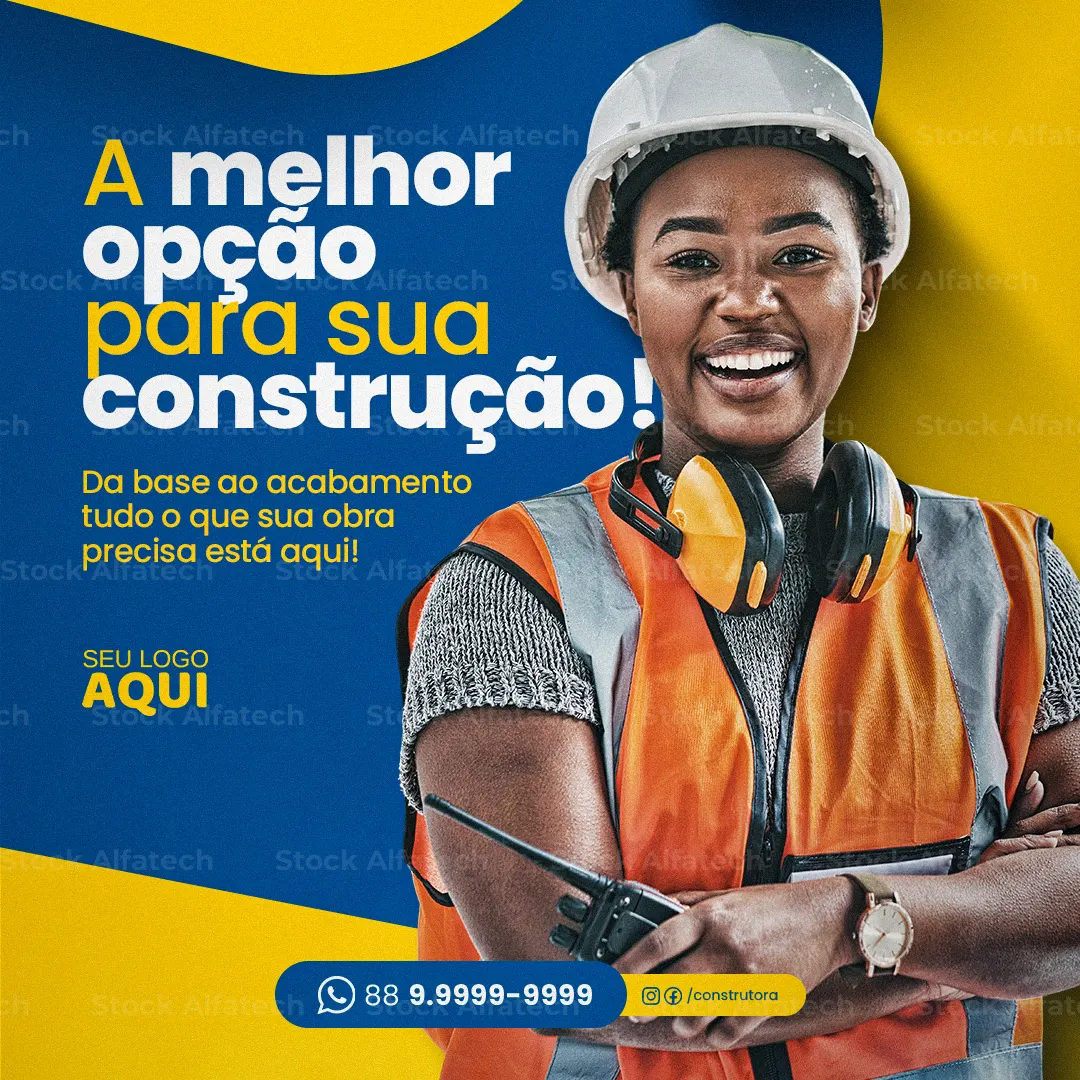 Psd flyer 100% editável para cimento, argamassa e materiais de obra