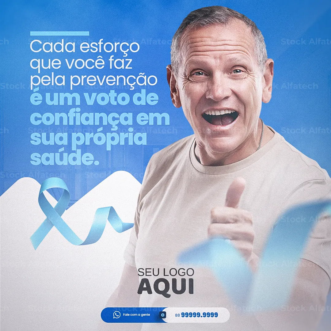 Novembro Azul com laço e visual masculino — Psd flyer 100% editável